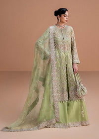 Sila lime green embroidered dupatta detail - Kanwal Malik
