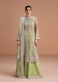 Sila lime green organza shirt front view - Kanwal Malik