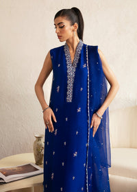 Siya royal blue culotte pants detail - Kanwal Malik