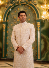 Tameer ivory embroidery embellishment detail - Kanwal Malik menswear