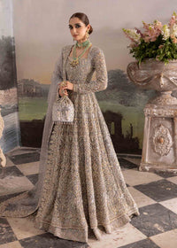 Tania grey bridal ensemble front view - Kanwal Malik bridal couture
