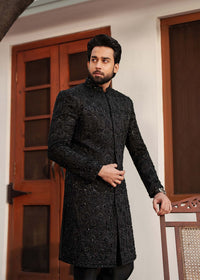 Taseer black back view - Kanwal Malik menswear