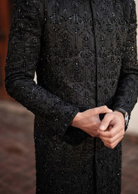 Taseer black styled look - Kanwal Malik menswear