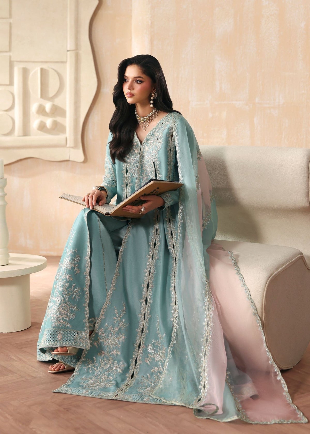 Triana powder blue styled look - Kanwal Malik