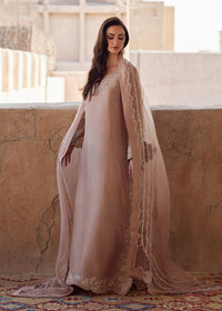 Wafa beige straight trouser detail - Kanwal Malik