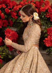 Waniya white handcrafted embroidery detail - Kanwal Malik bridal couture