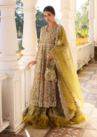 Yashma olive green back view - Kanwal Malik luxury pret
