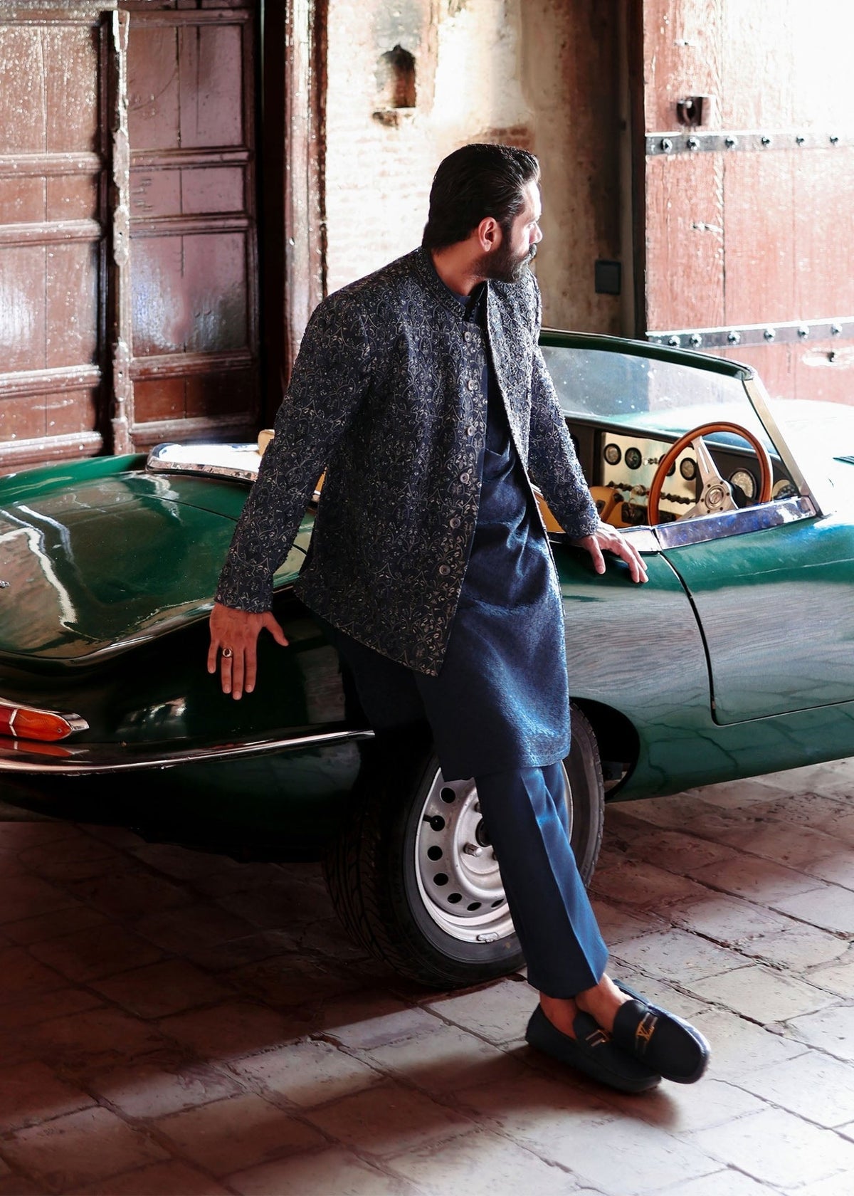 Zaid dark blue complete look - Kanwal Malik menswear