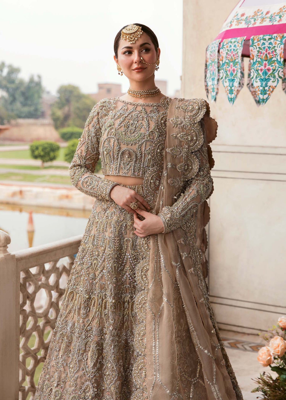 Zaina peach bridal complete look - Kanwal Malik bridal couture