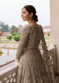 Zaina peach dupatta scallop border detail - Kanwal Malik bridal couture