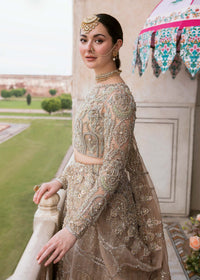 Zaina peach bridal styled look - Kanwal Malik bridal couture