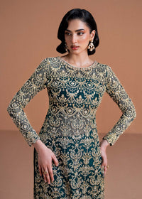 Zaira moss green ada work embroidery detail - Kanwal Malik luxury pret