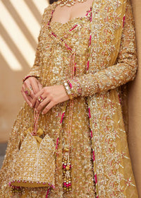 Zarifa yellow bridal ensemble complete look - Kanwal Malik bridal couture