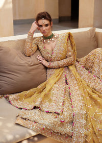 Zarifa yellow lehenga detail - Kanwal Malik bridal couture