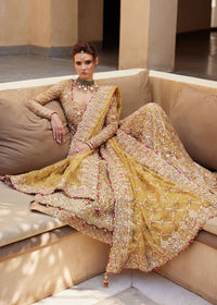 Zarifa yellow zardozi embroidery detail - Kanwal Malik bridal couture
