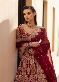 Zarwa red bridal back view - Kanwal Malik bridal couture