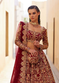 Zarwa red organza dupatta detail - Kanwal Malik bridal couture