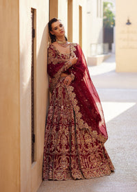 Zarwa red golden crystal dabka embellishment detail - Kanwal Malik bridal couture