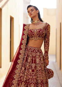 Zarwa red bridal styled look - Kanwal Malik bridal couture