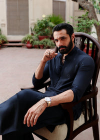 Zaviyar navy complete look - Kanwal Malik menswear