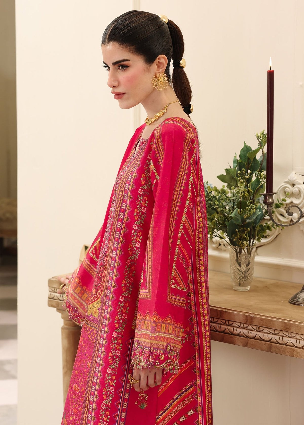 Zeya peacock full ensemble view - Kanwal Malik luxe silk