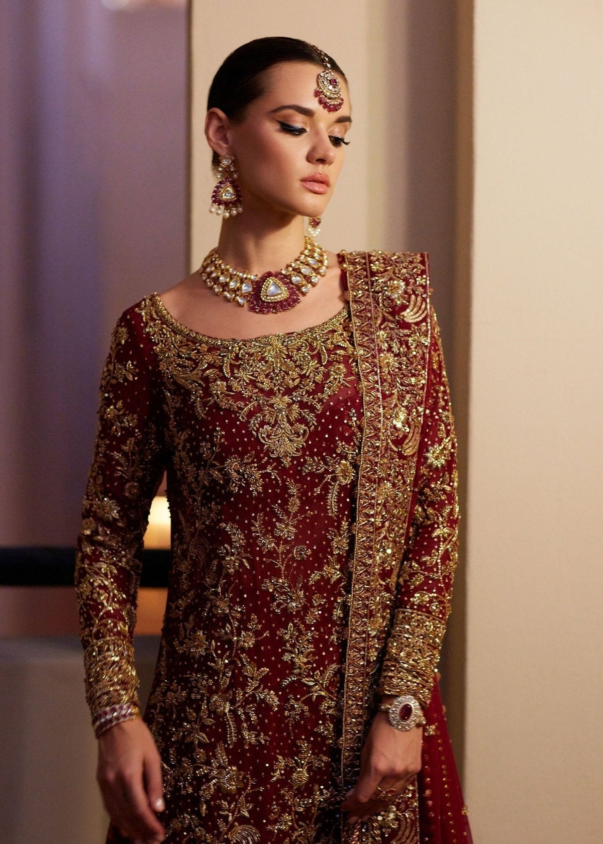 Zinia bridal dress back view - Kanwal Malik Pakistani bridal couture