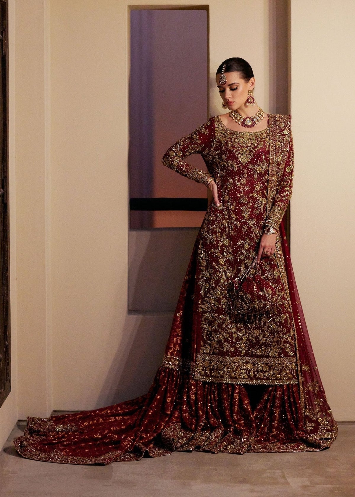 Zinia farshi gharara detail - Kanwal Malik Pakistani bridal wear