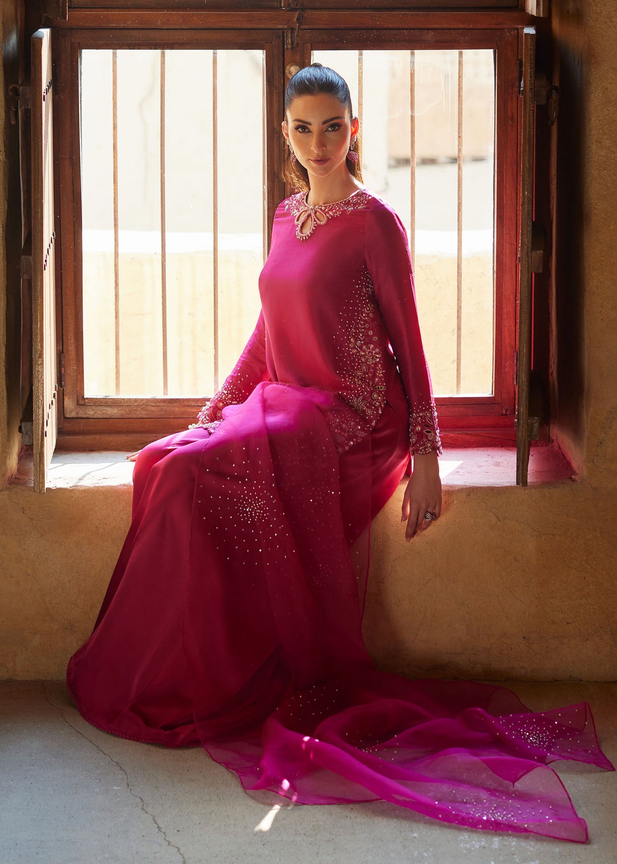 Ziva shocking pink complete look - Kanwal Malik