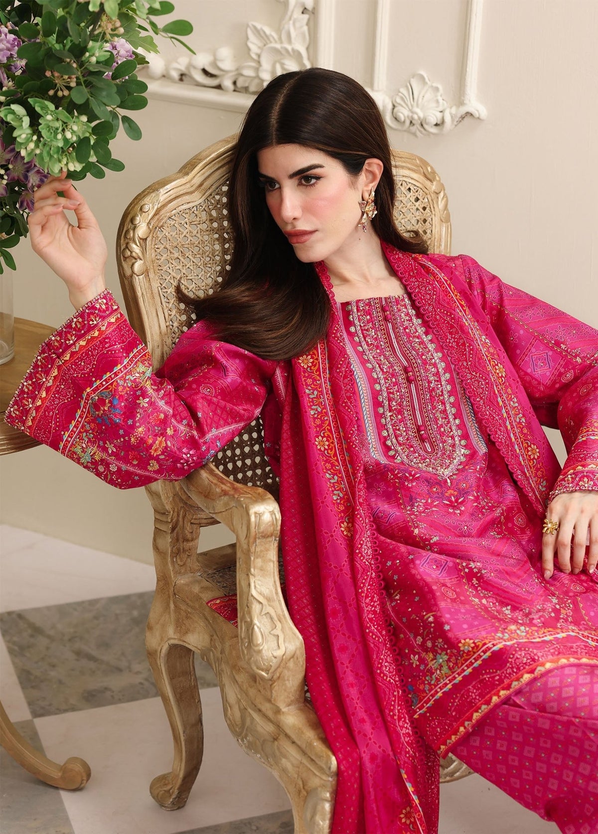 Ziven shocking pink back view - Kanwal Malik