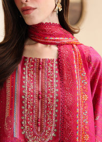 Ziven shocking pink medium silk dupatta detail - Kanwal Malik