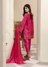 Ziven shocking pink khari printed shalwar detail - Kanwal Malik