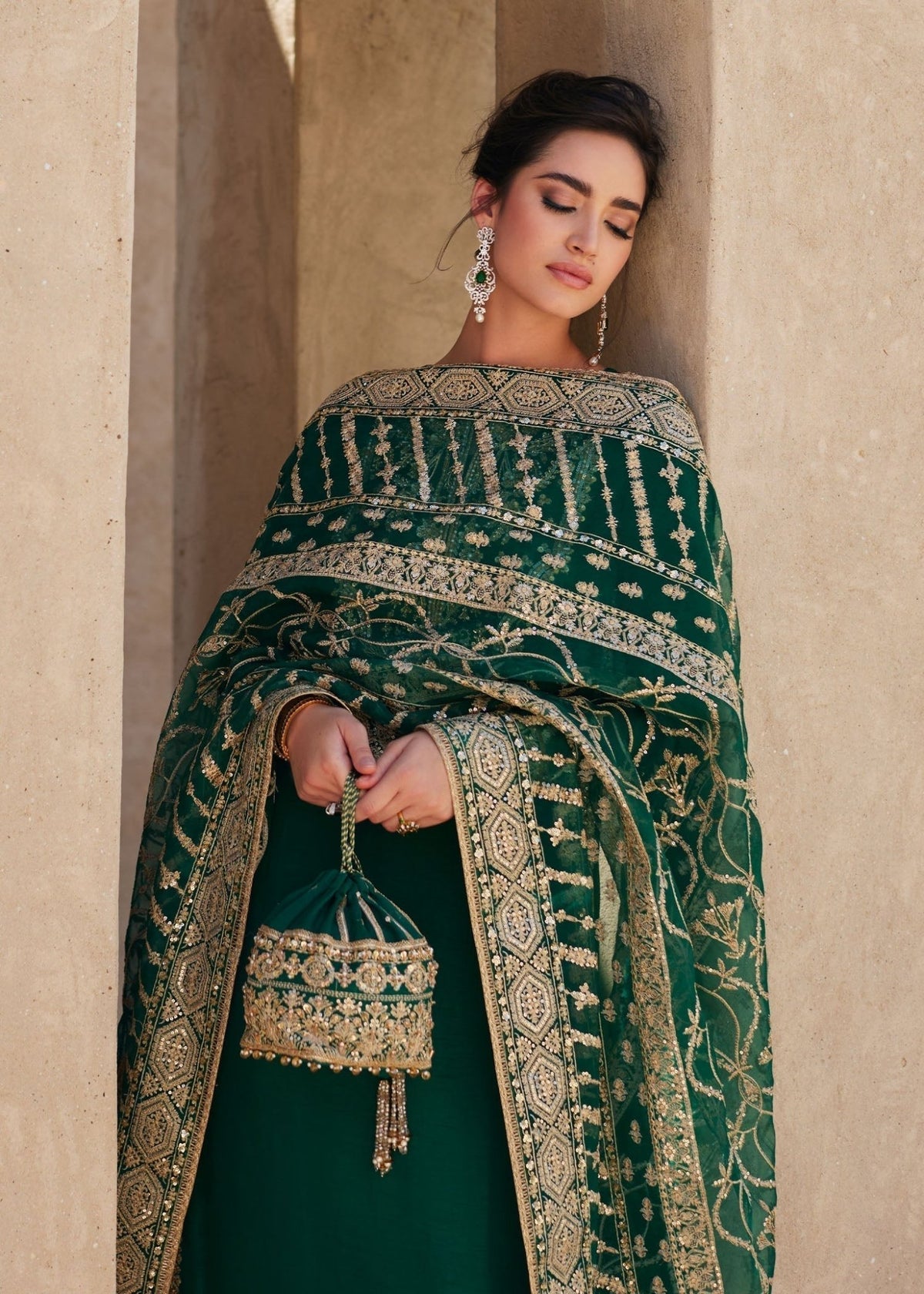 Zyra bottle green styled look - Kanwal Malik